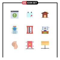 Set of 9 Modern UI Icons Symbols Signs for education helmet home spaceman astronaut Editable Vector Design Elements