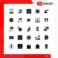 Set of 25 Modern UI Icons Symbols Signs for basic marketing process hand marketing campaign date Editable Vector Design Elements