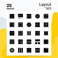 25 Layout Icon Set 100 Editable EPS 10 Files Business Logo Concept Ideas Solid Glyph icon design vector