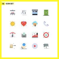 Group of 16 Modern Flat Colors Set for heat sports contact sport field Editable Pack of Creative Vector Design Elements