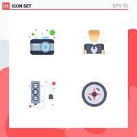 4 Flat Icon concept for Websites Mobile and Apps camera power man repair navigation Editable Vector Design Elements