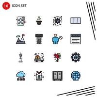 Pictogram Set of 16 Simple Flat Color Filled Lines of minimize system update grow system arrows Editable Creative Vector Design Elements