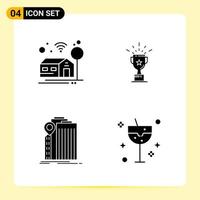 4 Creative Icons for Modern website design and responsive mobile apps 4 Glyph Symbols Signs on White Background 4 Icon Pack vector