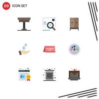 Set of 9 Modern UI Icons Symbols Signs for power water search purified home Editable Vector Design Elements