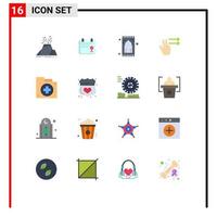 Set of 16 Modern UI Icons Symbols Signs for aid gesture date fingers pray Editable Pack of Creative Vector Design Elements