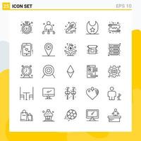 Collection of 25 Universal Line Icons Icon Set for Web and Mobile vector