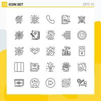 Collection of 25 Universal Line Icons Icon Set for Web and Mobile vector