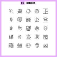 Line Pack of 25 Universal Symbols of architecture wheel management setting user Editable Vector Design Elements