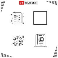 4 Icons Line Style Grid Based Creative Outline Symbols for Website Design Simple Line Icon Signs Isolated on White Background 4 Icon Set vector