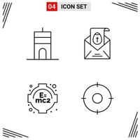 4 Icons Line Style Grid Based Creative Outline Symbols for Website Design Simple Line Icon Signs Isolated on White Background 4 Icon Set vector