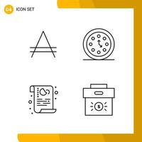 4 Icon Set Line Style Icon Pack Outline Symbols isolated on White Backgound for Responsive Website Designing vector