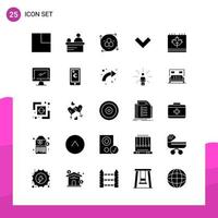 Glyph Icon set Pack of 25 Solid Icons isolated on White Background for responsive Website Design Print and Mobile Applications vector