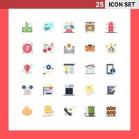 Universal Icon Symbols Group of 25 Modern Flat Colors of charging gaming business chest human Editable Vector Design Elements