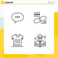 colección de 4 iconos de línea universal conjunto de iconos para web y móvil vector