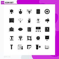 Modern Set of 25 Solid Glyphs and symbols such as ui basic brush tablets pastilles Editable Vector Design Elements