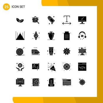 25 Solid Glyph concept for Websites Mobile and Apps imac monitor bathroom computer font Editable Vector Design Elements