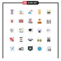 Modern Set of 25 Flat Colors Pictograph of arrow shop basic cart tool Editable Vector Design Elements