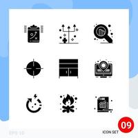 9 Solid Glyph concept for Websites Mobile and Apps cabinet symbolism horror sign web Editable Vector Design Elements