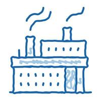 working power station doodle icon hand drawn illustration vector