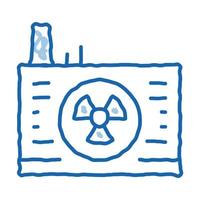 windmill factory doodle icon hand drawn illustration vector