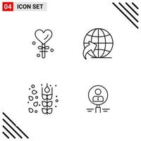 Pixle Perfect Set of 4 Line Icons Outline Icon Set for Webite Designing and Mobile Applications Interface vector
