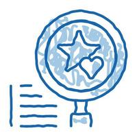 award research doodle icon hand drawn illustration vector