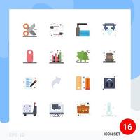 16 User Interface Flat Color Pack of modern Signs and Symbols of event light gossip lights water Editable Pack of Creative Vector Design Elements