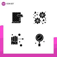 Glyph Icon set Pack of 4 Solid Icons isolated on White Background for responsive Website Design Print and Mobile Applications vector