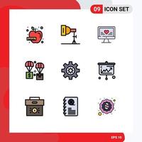 9 Creative Icons Modern Signs and Symbols of gear logistic computer exchange air Editable Vector Design Elements