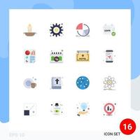 Stock Vector Icon Pack of 16 Line Signs and Symbols for bars security options gdpr analytics Editable Pack of Creative Vector Design Elements