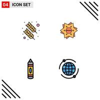 conjunto de 4 iconos modernos de la interfaz de usuario signos de símbolos para el dibujo de plumas elementos de diseño de vectores editables de lápiz de la marca de plumas de quinn