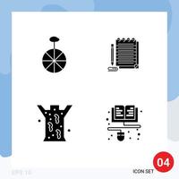 Universal Icon Symbols Group of Modern Solid Glyphs of wheel leech notepad novel course Editable Vector Design Elements