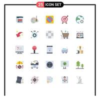 Universal Icon Symbols Group of 25 Modern Flat Colors of global money full shadow investment target Editable Vector Design Elements