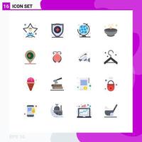 16 Creative Icons Modern Signs and Symbols of map light education lamp diwali Editable Pack of Creative Vector Design Elements