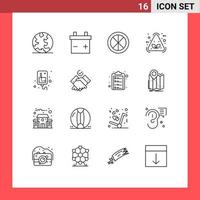 Set of 16 Commercial Outlines pack for medical infusion interior drip item Editable Vector Design Elements