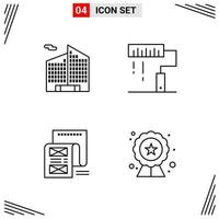 4 Icons Line Style Grid Based Creative Outline Symbols for Website Design Simple Line Icon Signs Isolated on White Background 4 Icon Set vector