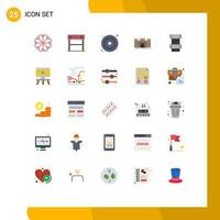 User Interface Pack of 25 Basic Flat Colors of carpenter fortress cd fort castle Editable Vector Design Elements