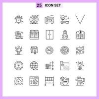 25 Icons in Line Style Outline Symbols on White Background Creative Vector Signs for Web mobile and Print