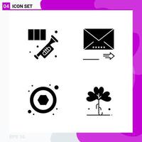 Solid Icon set Pack of 4 Glyph Icons isolated on White Background for Web Print and Mobile vector