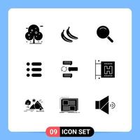 9 User Interface Solid Glyph Pack of modern Signs and Symbols of dialogue chatting search chat text Editable Vector Design Elements