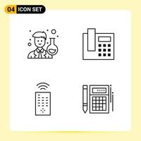 4 Creative Icons for Modern website design and responsive mobile apps 4 Outline Symbols Signs on White Background 4 Icon Pack vector