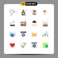 Set of 16 Modern UI Icons Symbols Signs for news online printing ecommerce learning Editable Pack of Creative Vector Design Elements