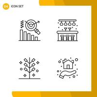 4 Icon Set Line Style Icon Pack Outline Symbols isolated on White Backgound for Responsive Website Designing vector