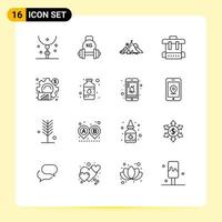 16 Creative Icons Modern Signs and Symbols of school bag kettlebell success mission Editable Vector Design Elements