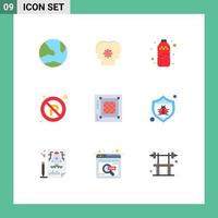 Flat Color Pack of 9 Universal Symbols of grid sign setting regulatory no Editable Vector Design Elements