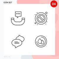 Vector Pack of 4 Icons in Line Style Creative Outline Pack isolated on White Background for Web and Mobile