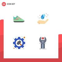 4 Thematic Vector Flat Icons and Editable Symbols of exercise options earth day hand sdk Editable Vector Design Elements