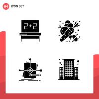 Pack of 4 Universal Glyph Icons for Print Media on White Background vector