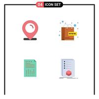 Modern Set of 4 Flat Icons and symbols such as location business shopping web financial Editable Vector Design Elements