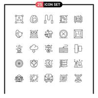 25 Creative Icons Modern Signs and Symbols of chicken read skipping book sign Editable Vector Design Elements